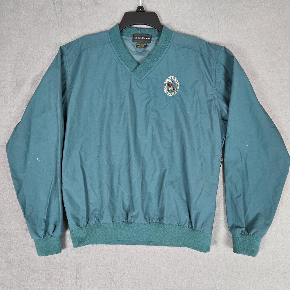 Vtg Izod Club Pinehurst No.2 1999 Packable Windbreaker Mens Large Green *READ